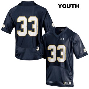 Notre Dame Fighting Irish Youth Keenan Sweeney #33 Navy Under Armour No Name Authentic Stitched College NCAA Football Jersey ZJV1599TX